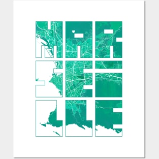 Marseille, France City Map Typography - Watercolor Posters and Art